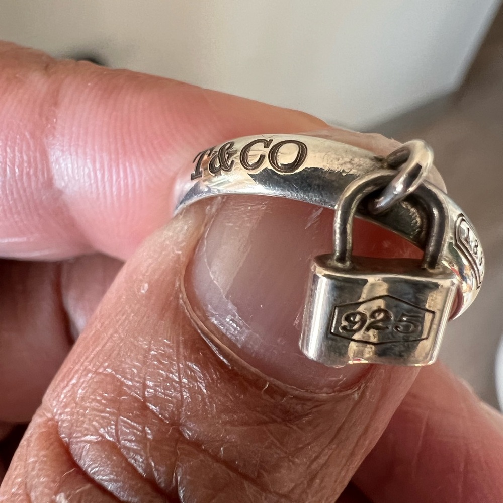 Tiffany & Co. Silver Ring with Lock Charm